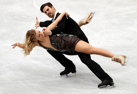 Figure Skating - ISU Grand Prix of Figure Skating NHK Trophy - Ice Dance Free Dance - Osaka, Japan - November 12, 2017 - Madison Hubbell and Zachary Donohue of the U.S. in action. REUTERS/Kim Kyung-Hoon