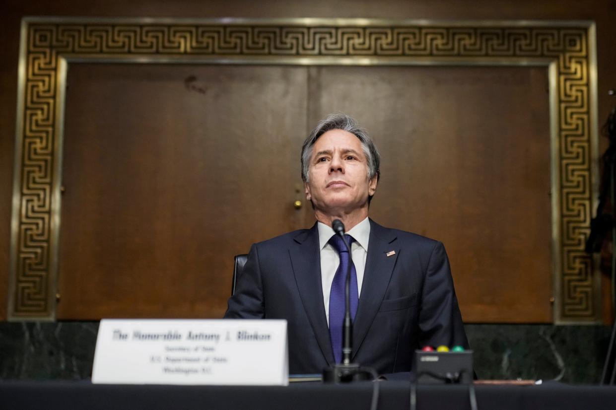 Secretary of State Antony Blinken listens during a Senate Foreign Relations Committee hearing, Tuesday,  Sept. 14, 2021 on Capitol Hill in Washington.  (2021 Getty Images)