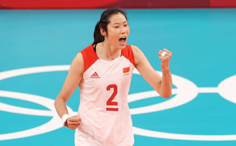 朱婷於東京奧運帶傷上陣，惜未能助中國女排取得佳績。（圖：2020東京奧運會微博）