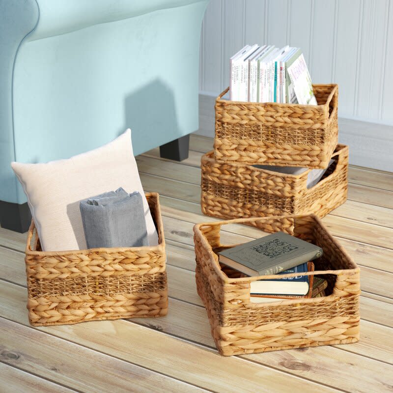 4 Piece Wicker/Rattan Basket Set