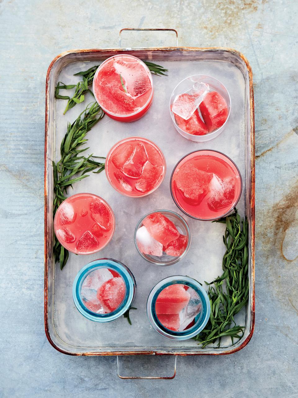 Strawberry and Watermelon Punch with Lime and Tarragon