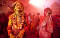 People of all ages in Barsana celebrate Holi with enthusiasm.<br><br> <p>Travel photojournalist JITENDRA SINGH lives and works in Shimla, Himachal Pradesh and is deeply interested is music, the visual arts and literature. His work has been used by Getty Images, National Geographic Traveler, Outlook Traveller, and government departments such as the Ministry of External Affairs, Ministry of Culture. <a href="http://www.flickr.com/photos/jitens/" rel="nofollow noopener" target="_blank" data-ylk="slk:Enjoy more of his work on Flickr;elm:context_link;itc:0;sec:content-canvas" class="link ">Enjoy more of his work on Flickr</a></p>