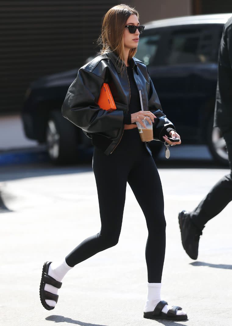 Hailey Baldwin runs errands out and about in Los Angeles, Oct. 5. - Credit: MEGA