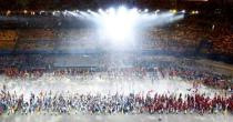 2016 Rio Olympics - Closing ceremony - Maracana - Rio de Janeiro, Brazil - 21/08/2016. Flag-bearers hold their national flags as they take part in the closing ceremony. REUTERS/Fabrizio Bensch