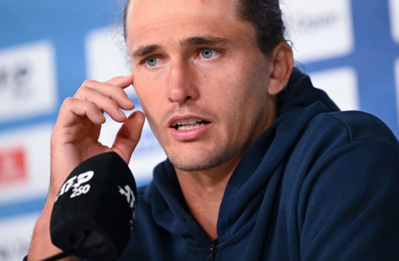 German tennis player Alexander Zverev takes part in a press conference after the Men's singles quarterfinal tennis match against Chilean tennis player Cristian Garin of the ATP Munich 2024 tennis tournament. Sven Hoppe/dpa