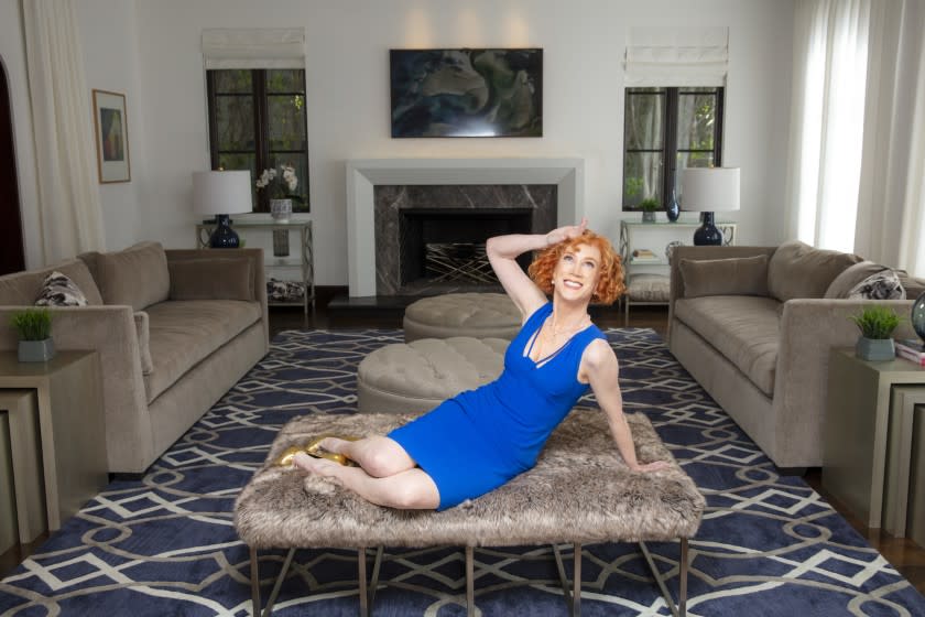 LOS ANGELES, CA--JULY 10, 2019— Emmy Award-winning comedian and actress Kathy Griffin is photographed in her Los Angeles, CA, home, in promotion of her new documentary comedy film, 