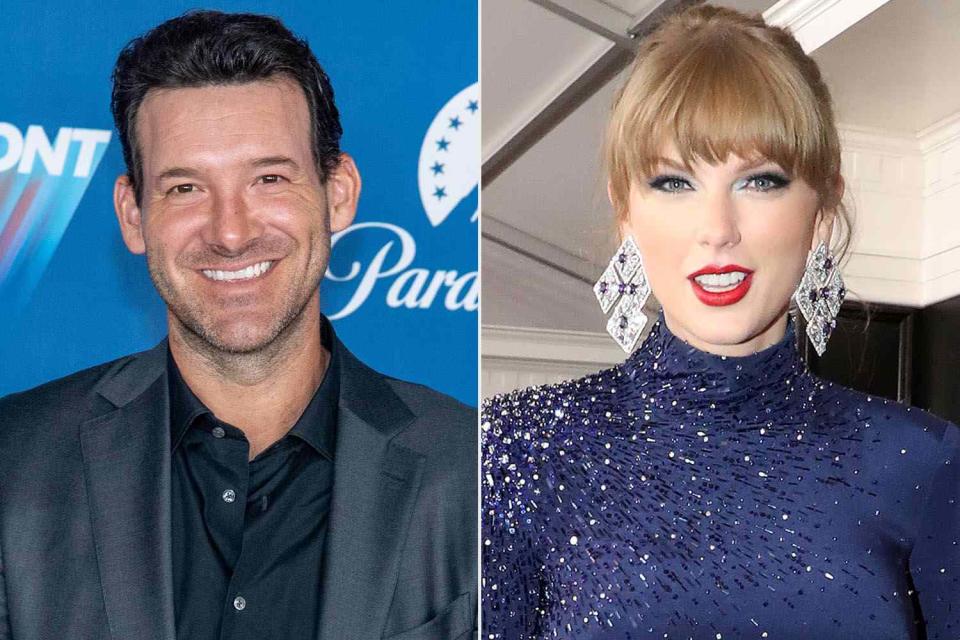 <p>Roy Rochlin/FilmMagic; Johnny Nunez/Getty</p> Tony Romo and Taylor Swift