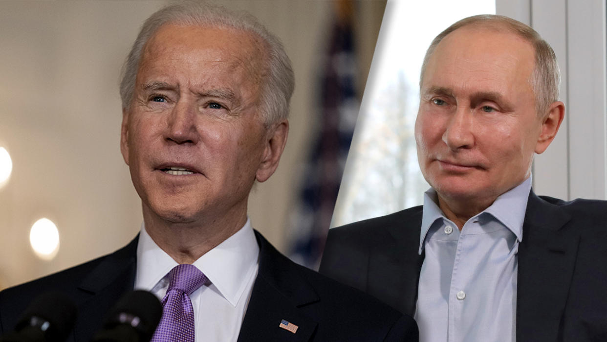 President Joe Biden and Russian President Vladimir Putin. (Evan Vucci/AP, Mikhail Klimentyev, Sputnik, Kremlin Pool Photo via AP)
