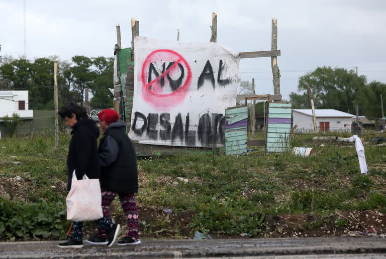 La toma de terrenos en el barrio Las Heras, Mar del Plata