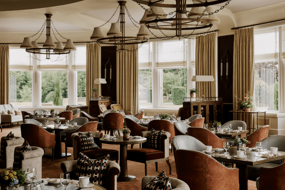 Natural light – or natural mist, bringing the outside in – is a focus at the Gleneagles hotel