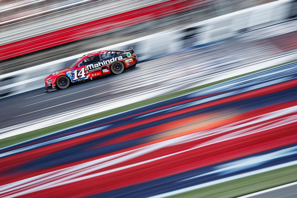 Mitchell's Chase Briscoe soars down the backstretch at Charlotte Motor Speedway.