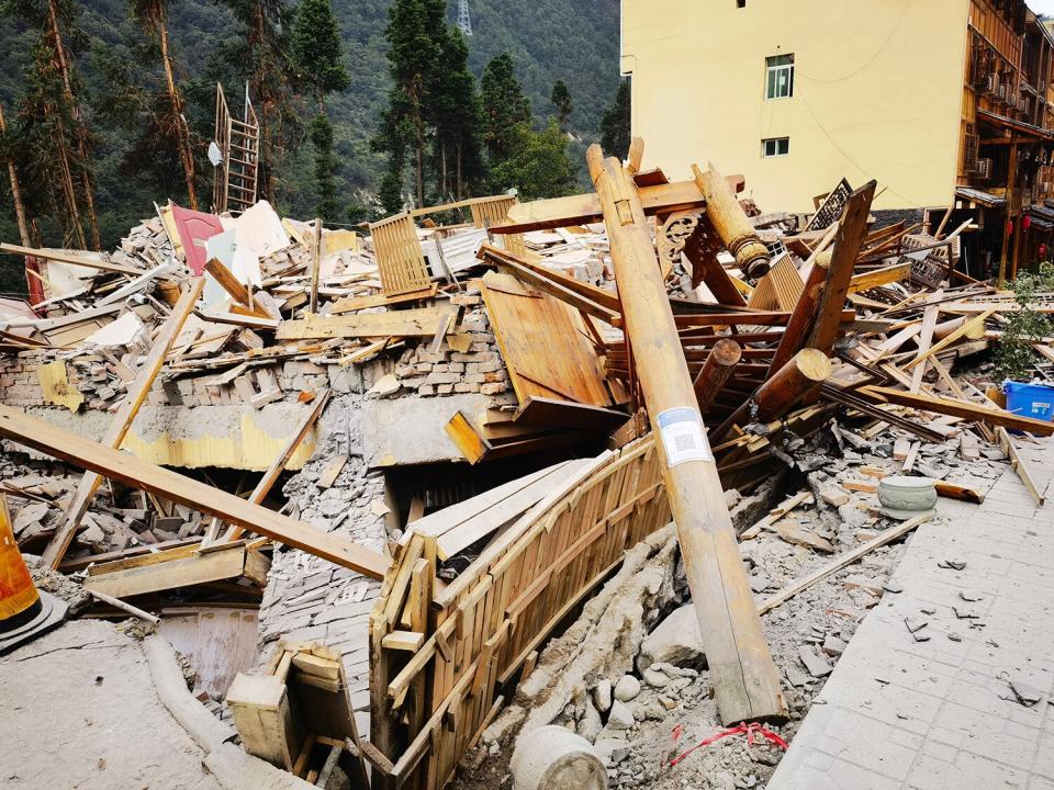 Collapsed building after an earthquake in Luding county, Ganzi prefecture, Sichuan Province, China, 05 September 2022 (issued 06 September 2022). A 6.8-magnitude earthquake struck Luding County, Ganzi prefecture, Sichuan province, at 12:52 PM on 05 September, 2022.