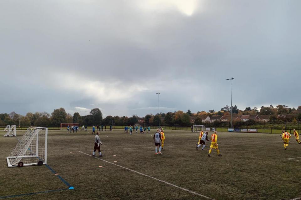 Action from walking football in Somerset <i>(Image: Somerset FA)</i>