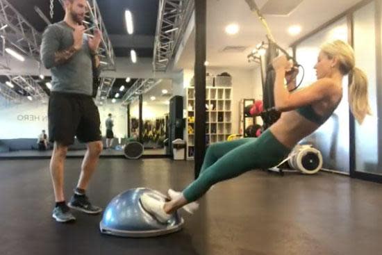 <p>Is Roxy getting in shape for the wedding?</p>