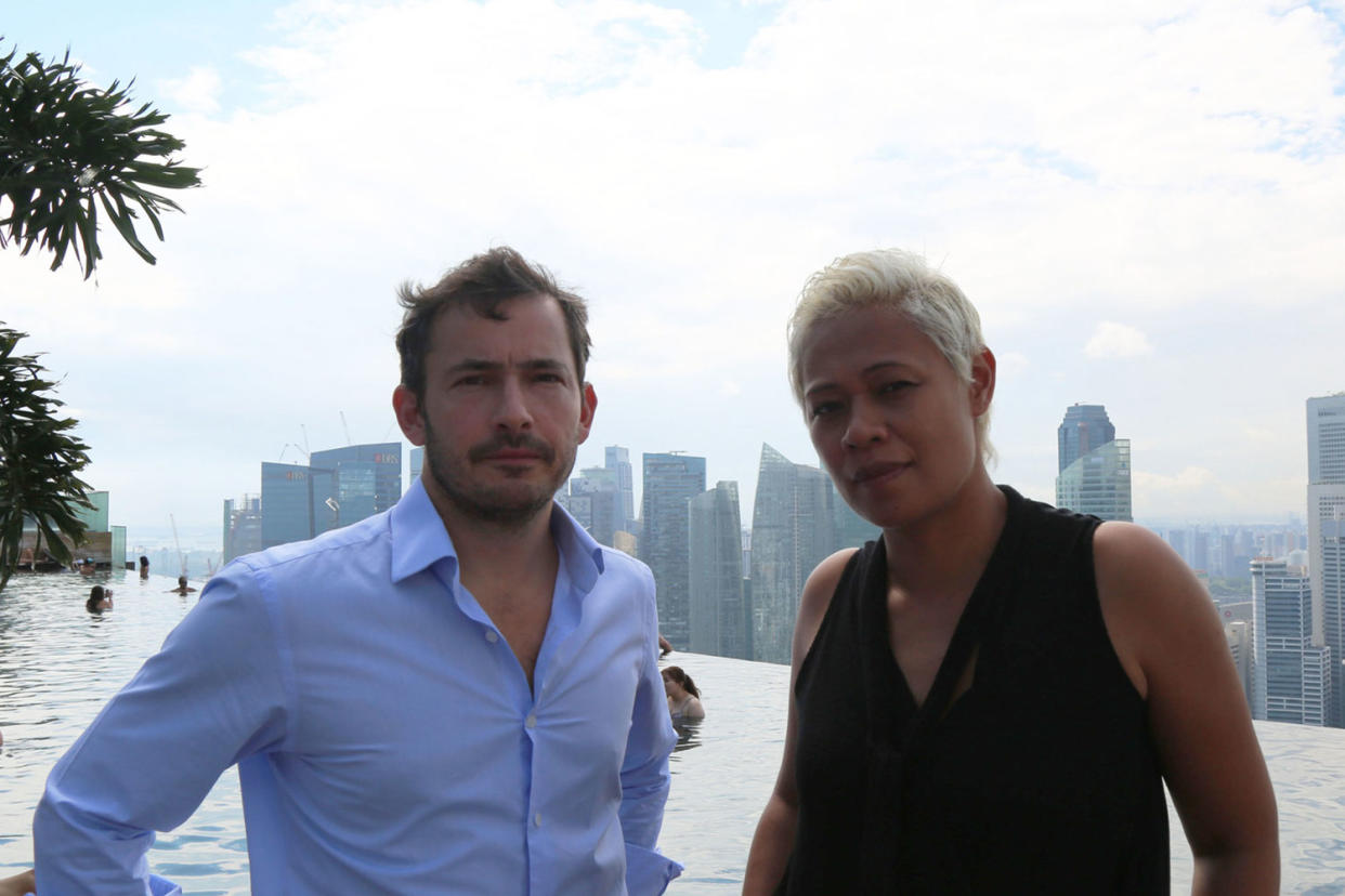 Glamorous getaway: Giles Coren and Monica Galetti visit the Marina Bay Sands hotel in Singapore: BBC