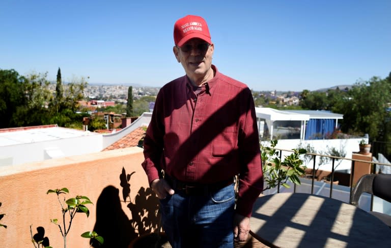 Michael Gerber, a US retired citizen, poses for a photo at his home in San Miguel de Allende, Mexico's Guanajuato state