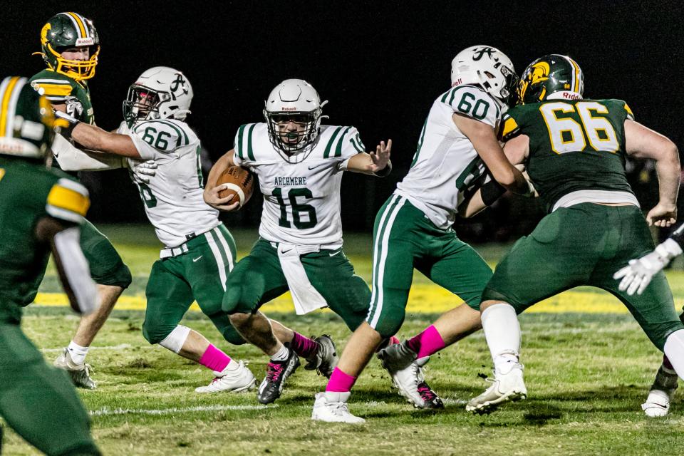 Archmere quarterback Chris Albero (16) is among the players named to participate in the 67th Blue-Gold All-Star football game on June 16.