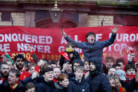 <p>Soccer Football – Champions League Quarter Final First Leg – Liverpool vs Manchester City – Anfield, Liverpool, Britain – April 4, 2018 Liverpool fans outside the stadium before the match Action Images via Reuters/Carl Recine </p>