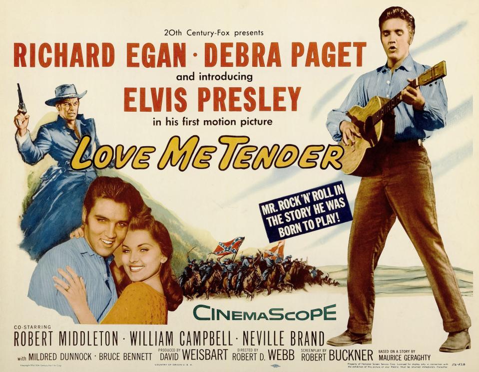 'Love Me Tender' fue un western que incluyó varios elementos del género habituales de la época, pero mezclando las dotes musicales de Elvis en el camino. (Foto de LMPC via Getty Images)