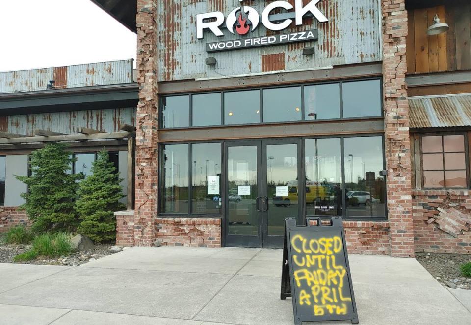 The Rock Wood Fired Pizza missed its self-set target of reopening as Hot Stone on April 5. A worker at the Kennewick restaurant said it could open the week of April 8.