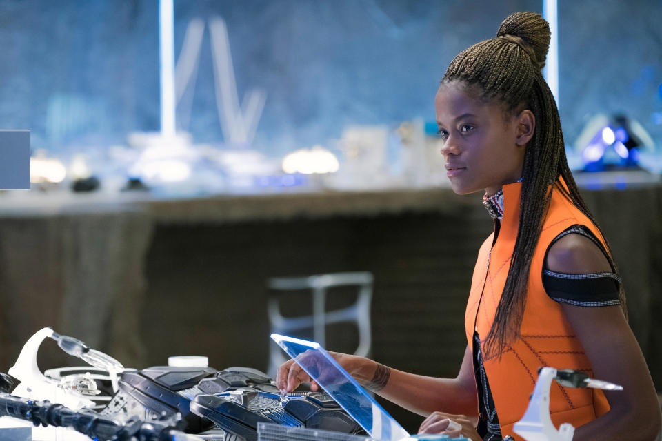 Letitia Wright as Shuri in her laboratory in <em>Black Panther</em> (Photo: Matt Kennedy/Marvel/Walt Disney Studios Motion Pictures/courtesy Everett Collection)