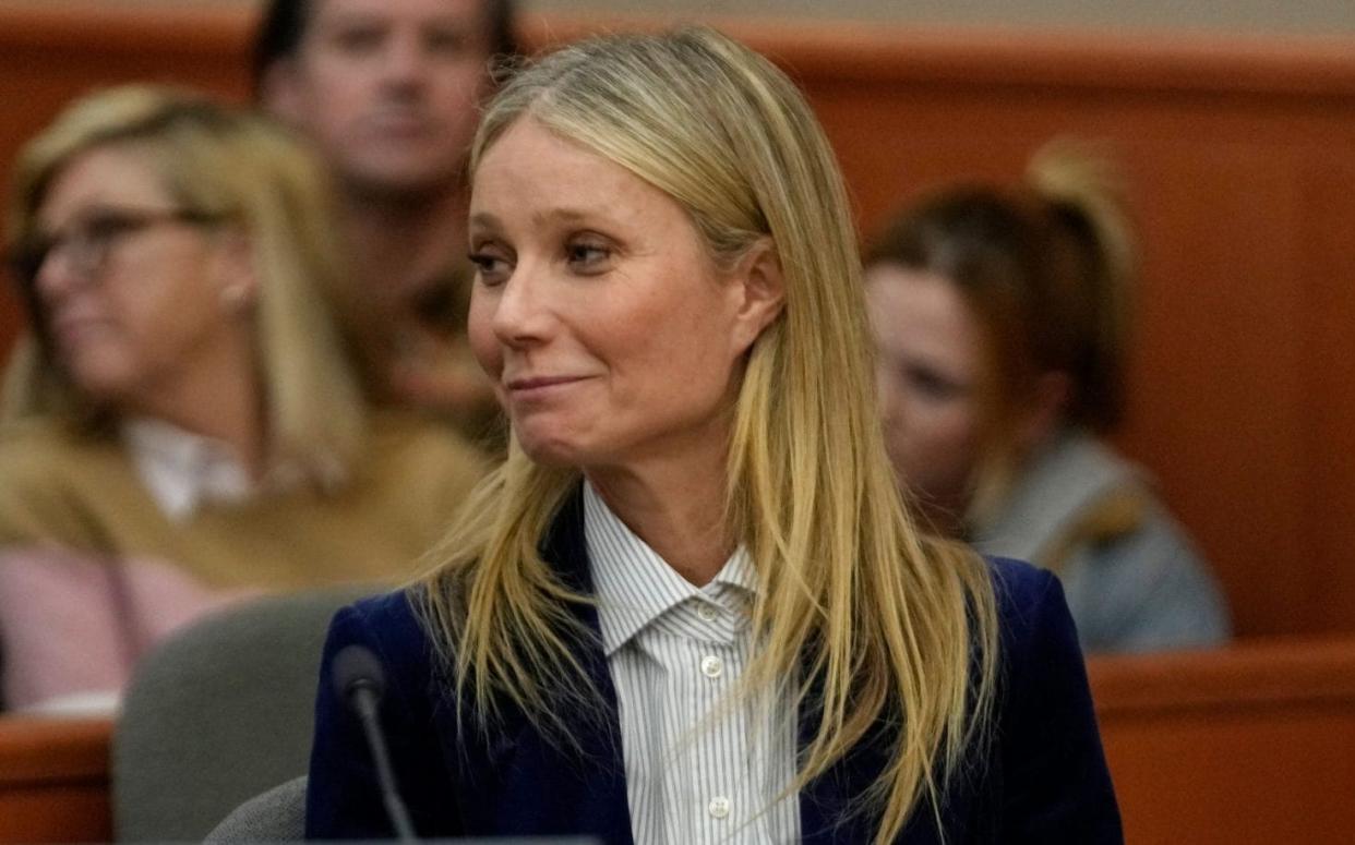 A small smile from Gwyneth Paltrow after the reading of the verdict in the civil-suit trial over her 2016 ski collision - Rick Bowmer/POOL/EPA-EFE/Shutterstock