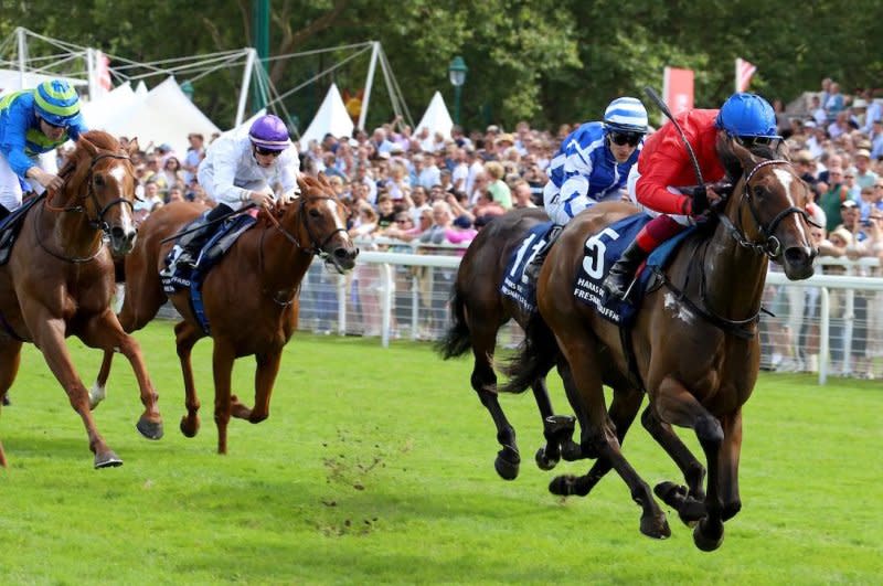 Inspiral and jockey Frankie Dettori win Saturday's Group 1 Prix Jacques Marois, earning a spot in the Breeders' Cup Mile. Eclipse Sportswire photo, courtesy of Breeders' Cup