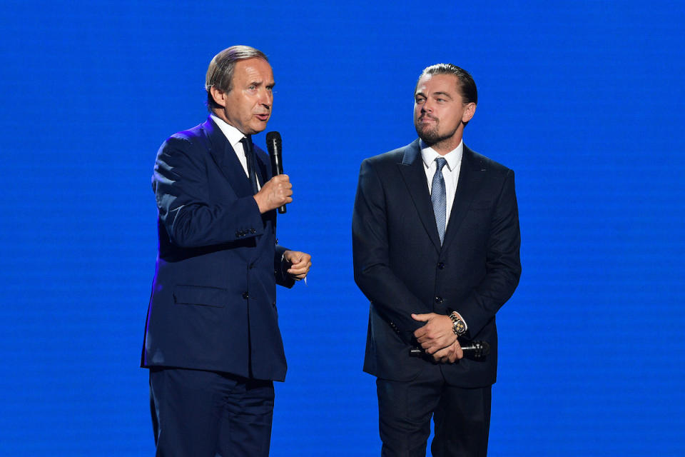 <p>The Swiss art auctioneer joined DiCaprio’s efforts to raise funds for the cause. (Photo by Venturelli/Getty Images for LDC Foundation) </p>