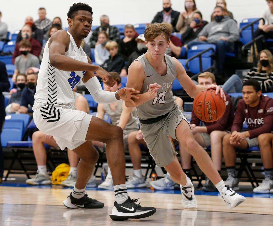 Kanon Gipson, of Logan-Rogersville, brings the ball down the court during the Wildcats 46-44 win over Greenwood at the Betty & Bobby Allison Event Center on Thursday, Jan. 28, 2021.