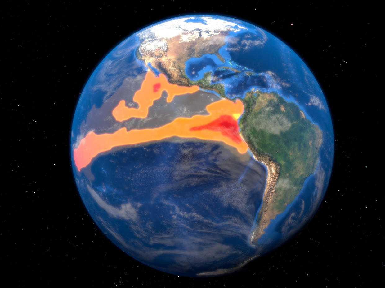 El Nino is the warm phase of the El Nino La Nina Southern Oscillation (ENSO) that occurs across the tropical Pacific Ocean roughly every five years. The ENSO affects weather systems across the world, bringing extreme weather such as floods and droughts. El Nino generally causes drier conditions in Australia and South-East Asia, and wetter and warmer conditions in the Americas.