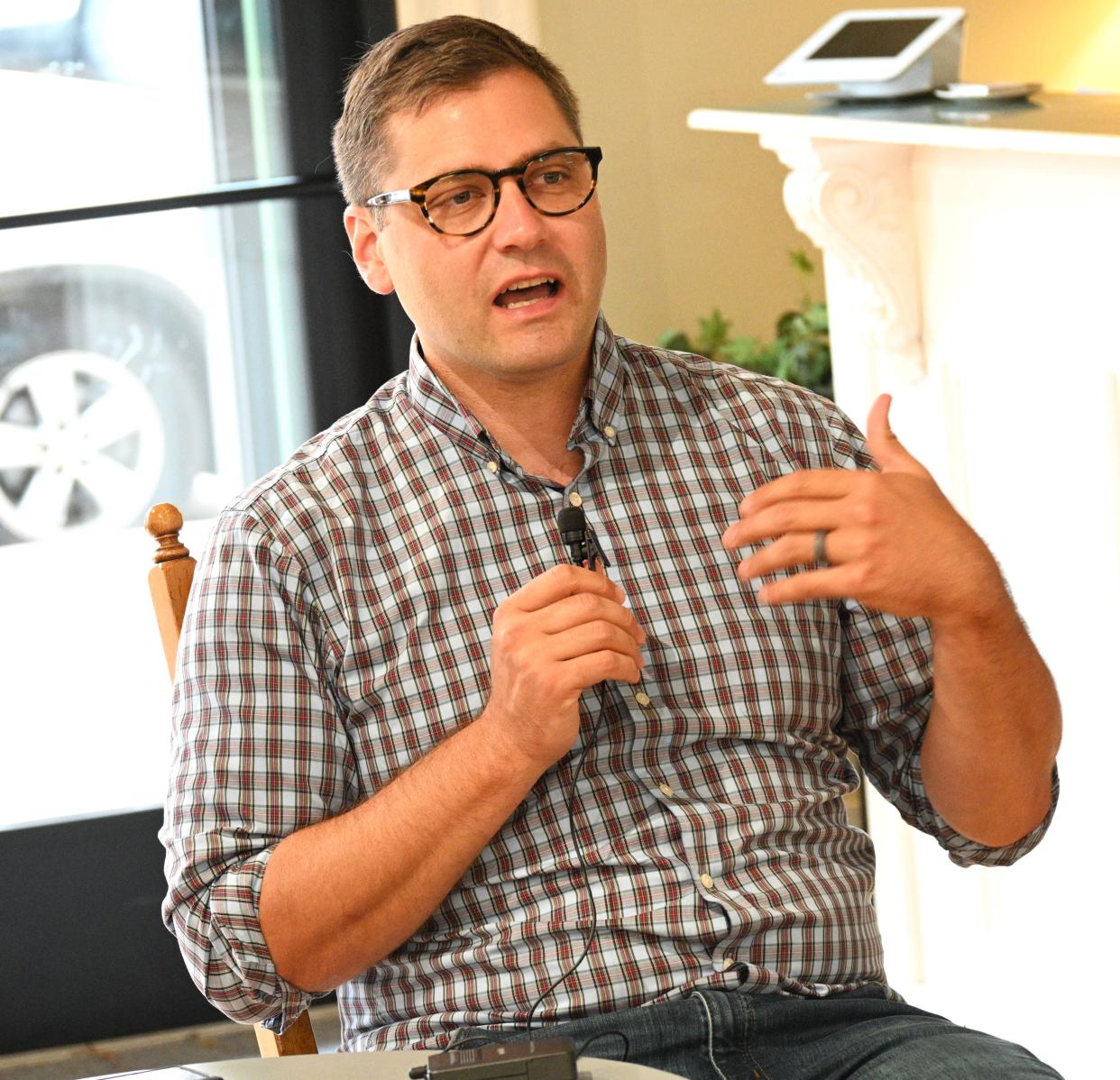 Rep. Andrew Fink speaks to Branch County Realtors in July in Coldwater.