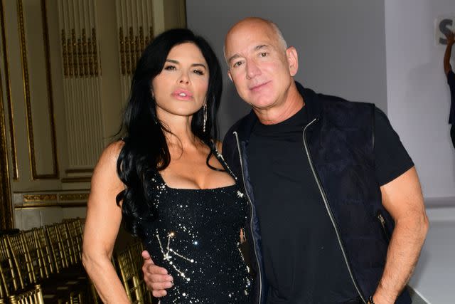 <p>Dolly Faibyshev/WWD via Getty</p> Lauren Sánchez and Jeff Bezos in September 2023.