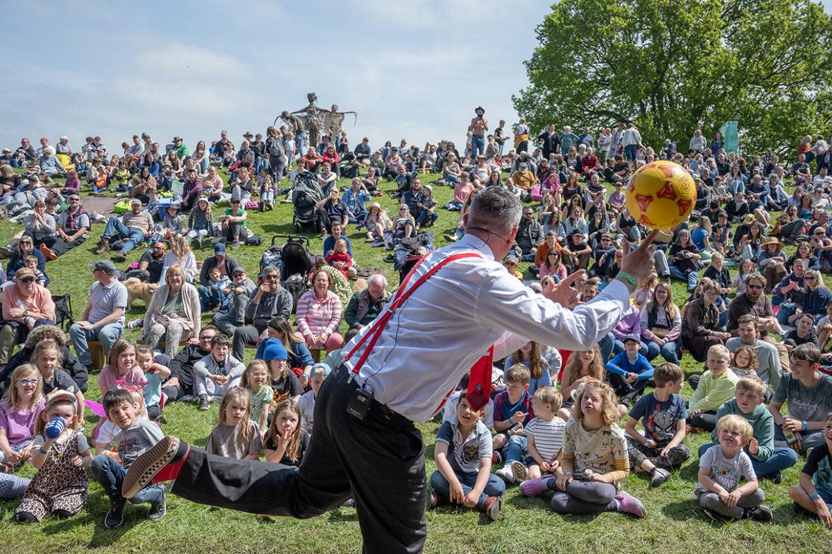 Dan the Hat entertaining the crowds at the Weird and Wonderful Wood festival at Haughley <i>(Image: Weird and Wonderful Wood)</i>