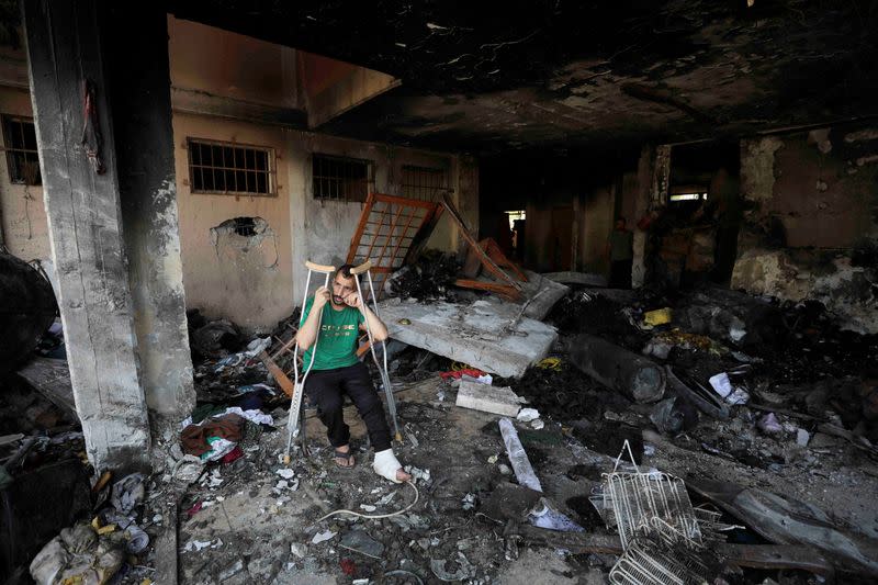 Aftermath of an Israeli strike on a school sheltering displaced people, in Gaza City