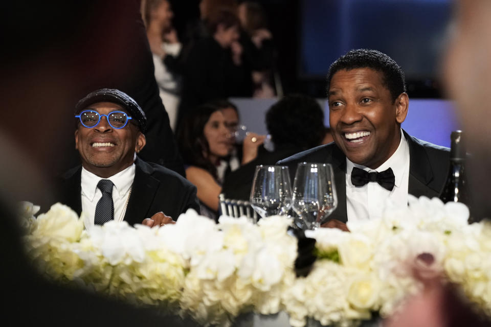 Spike Lee (L) and Denzel Washington attend the 47th AFI Life Achievement Award honoring Denzel Washington at Dolby Theatre on June 06, 2019 in Hollywood, California.