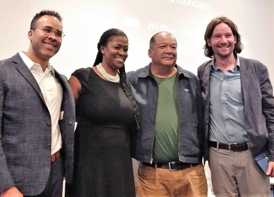 Participating in Thursday’s discussion about the future of monuments at the Two Mississippi Museums were, from left, William Sturkey, Daphne Chamberlain, Richard Lou and Patrick Weems.