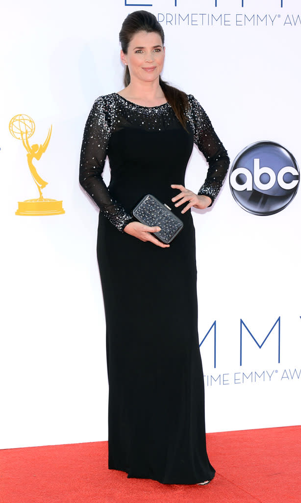 Julia Ormond arrives at the 64th Primetime Emmy Awards at the Nokia Theatre in Los Angeles on September 23, 2012.