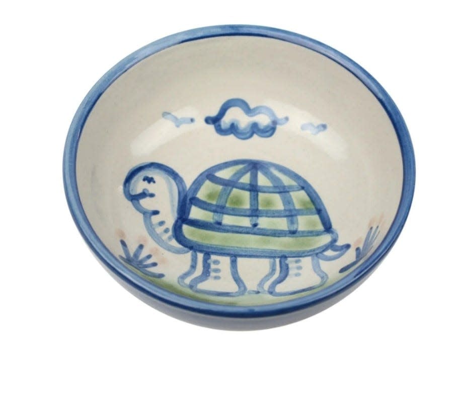 Haldey Pottery offers seconds of some of their most designs. This Turtle Cereal bowl is $15.50 while supplies last.