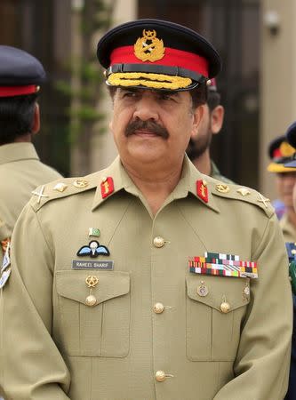 Pakistan's Army Chief of Staff General Raheel Sharif attends a ceremony at the Nur Khan air base in Islamabad, Pakistan May 9, 2015. REUTERS/Faisal Mahmood/File Photo