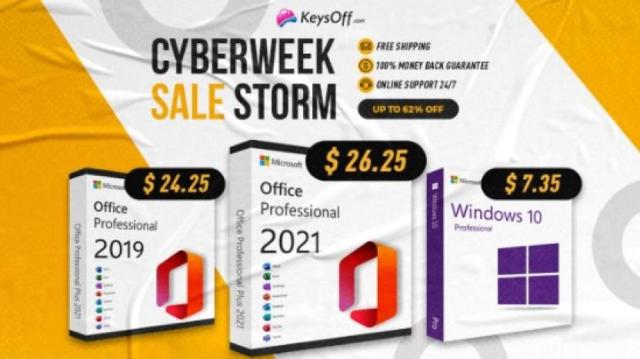 Oferta de la Cyberweek de Keysoff: ¡Office 2021 de por vida y Windows 10  Pro original desde $!