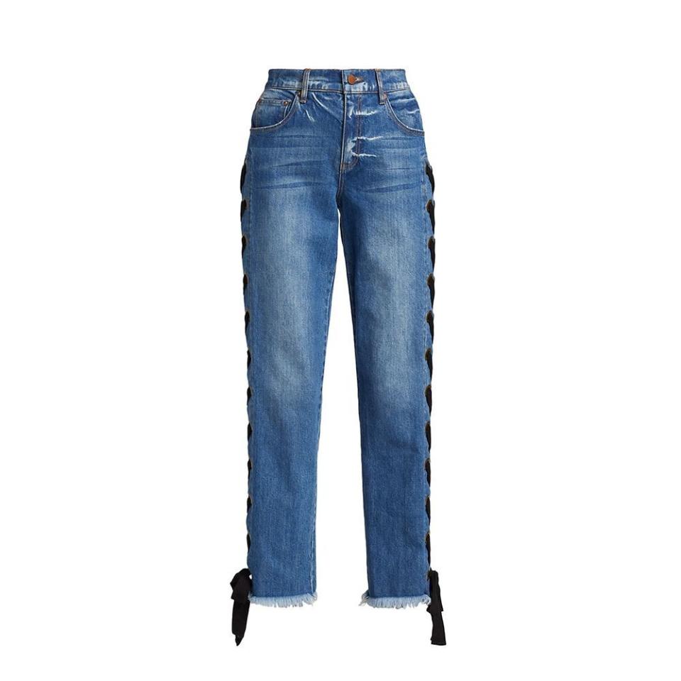 9) Shayne Lace-Up Ribbon Jeans