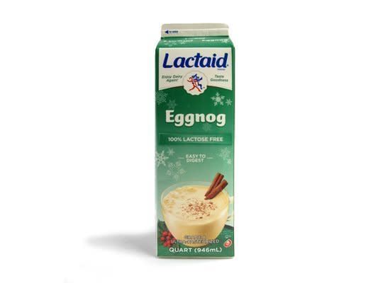 <strong>170 calories, 9 grams of fat</strong><Br> <b>Comments:</b> "Straightforward, restrained nog." "Tastes close to real eggnog. Smooth and vanilla-y." "Creamy but lacking in a real flavor." "This would be good for adding alcohol to." "Well-balanced, but not that egg-noggy. Sort of like a vanilla milkshake." "Tastes like flan."  <b><a href="http://www.lactaid.com/" target="_blank">lactaid.com</a></b>