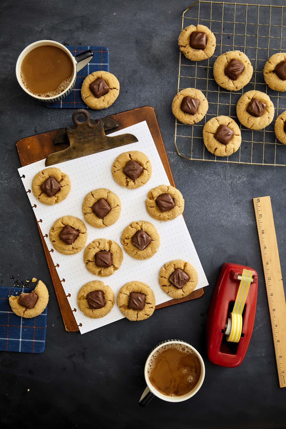 Peanut Butter–Candy Bar Thumbprint Cookies