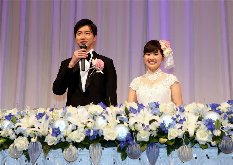 江宏傑與福原愛當年舉辦世紀婚禮，如今結束5年婚姻撕破臉。（圖／美聯社／達志影像）