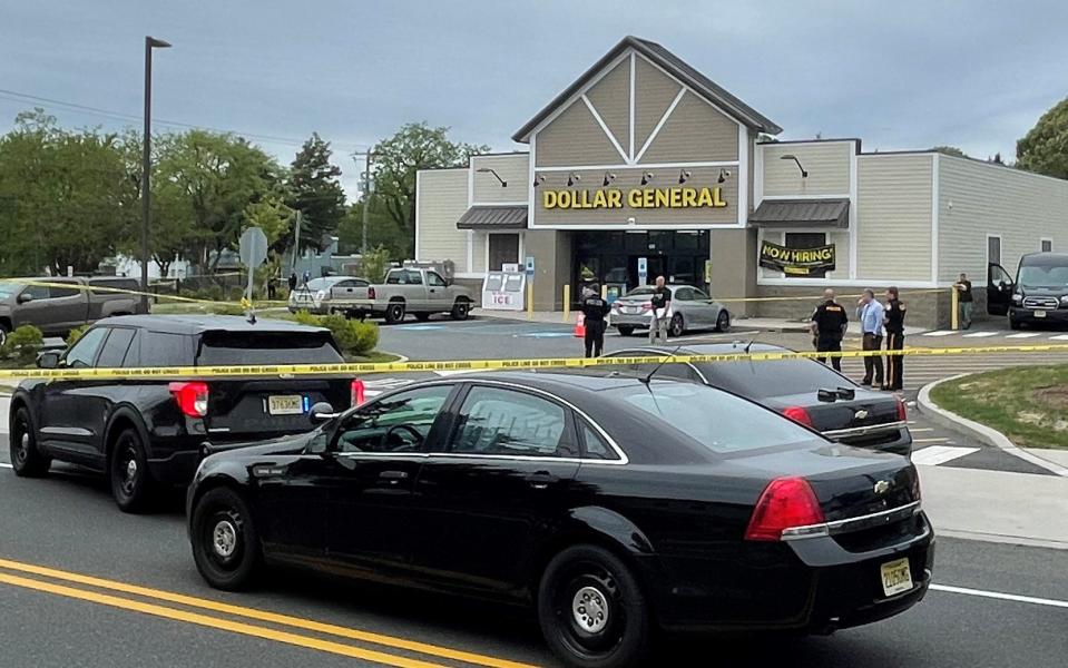 A Dollar General Store on South New Road in Absecon is sealed off after a shooting Tuesday morning.