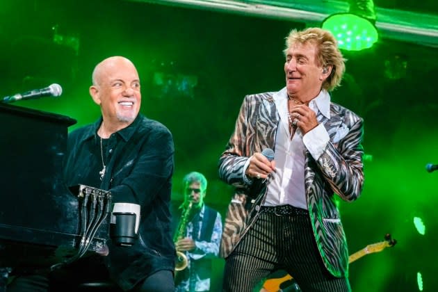 Billy Joel and Rod Stewart perform at Huntington Bank Field on September 13, 2024 in Cleveland, Ohio. - Credit: Myrna M. Suarez/Getty Images for ABA