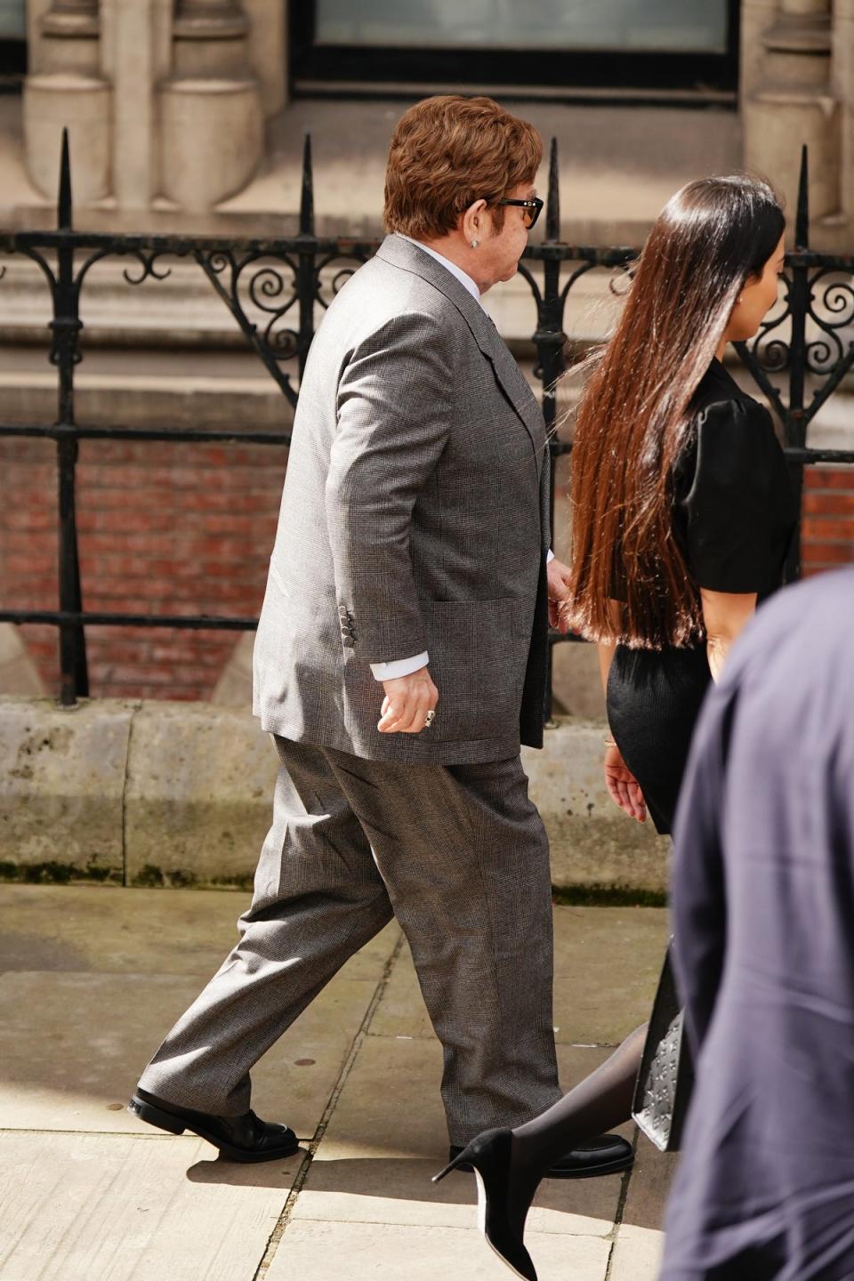 Sir Elton John arrives at the High Court (PA)