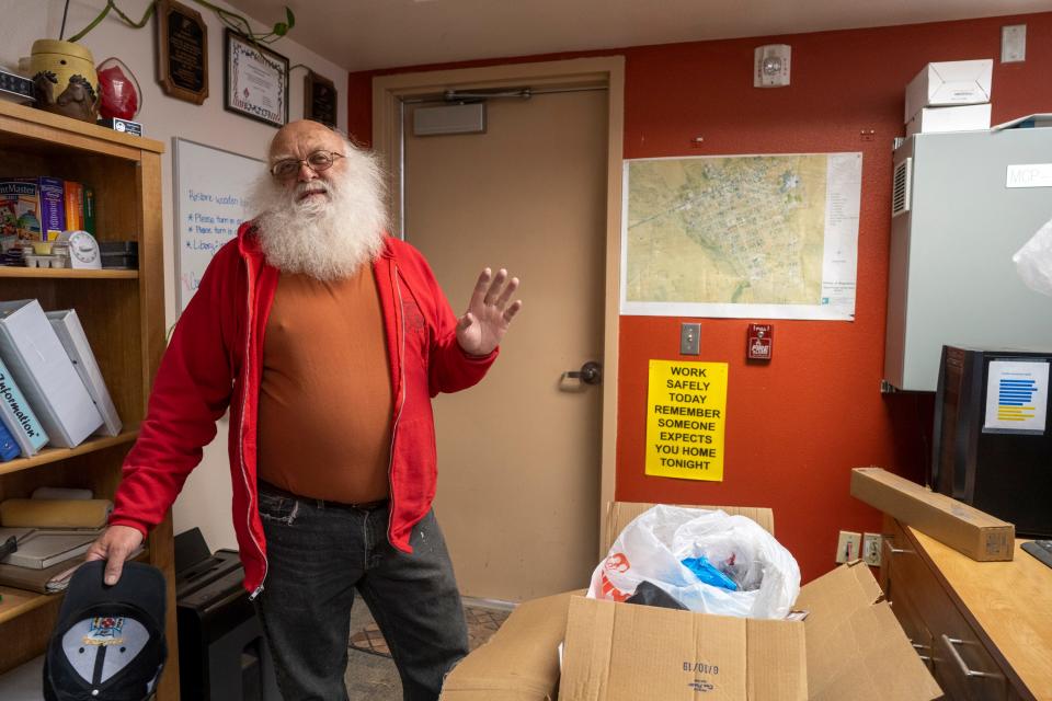 Mayor Richard Rumpf in the Magdalena village offices. Rumpf’s role in the community spans everything from substitute teaching at the local school to playing Santa Claus in the Christmas parade.