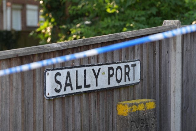 A police cordon at Sally Port Gardens in Gillingham