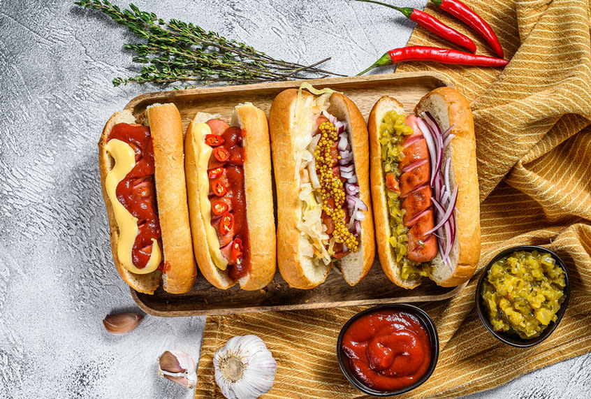 Hot dogs with assorted toppings Getty Images